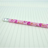 4pcs HB Wooden Pencils Rubber Tipped Flamingo Designs