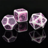 7pcs RPG Full Dice Set - Purple on White Acrylic