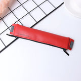 PU Leather Zipper Pencil Case Modern Strap