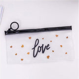 PVC Zip Lock Pencil Case Love Design