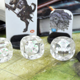 6pcs 16mm D6 RPG Dice Set - Donuts in Clear Resin