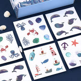 24pcs Paper Washi Tape Deep-Sea Blue Whales