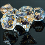7pcs RPG Full Dice Set - Pirate Galleon in Clear Blue Resin
