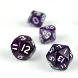 7pcs Miniature RPG Full Dice Set - Glitter in Purple Acrylic