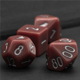 7pcs RPG Full Dice Set - Solid Brown Resin with Grey Font